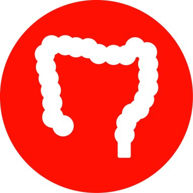 Diş düz kırmızı renkli yuvarlak simge