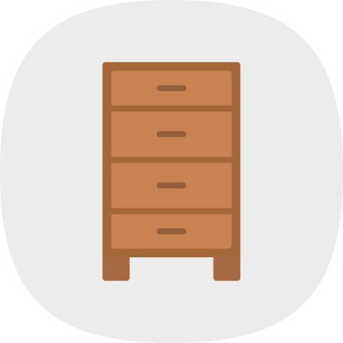 Çekmeceler, mobilya simgesi, basit illüstrasyon 