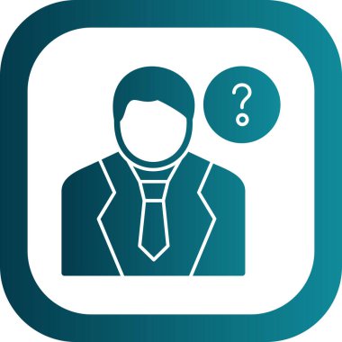 Soru işareti vektör illüstrasyonuna sahip iş adamı