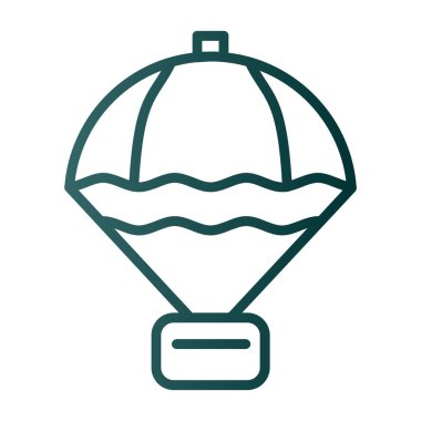 paraşüt ağ simgesi, vektör illüstrasyonu