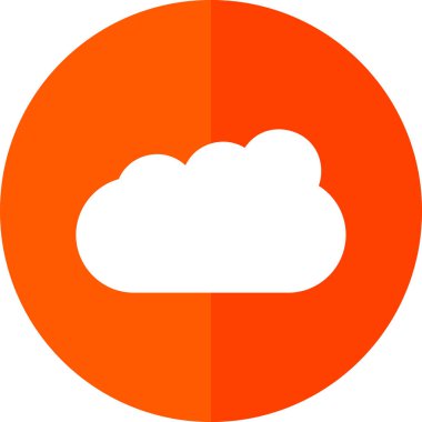 Basit Bulutlu hava simgesi, vektör illüstrasyonu