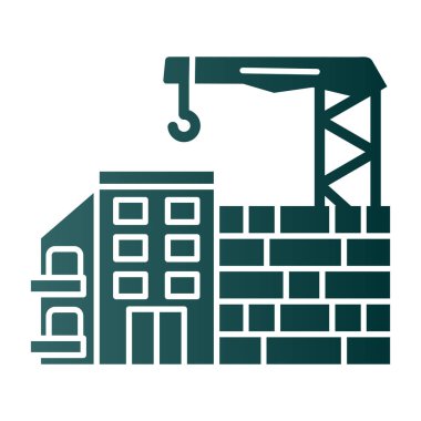 inşaat vinç simgesi ana hat biçiminde oluşturuluyor