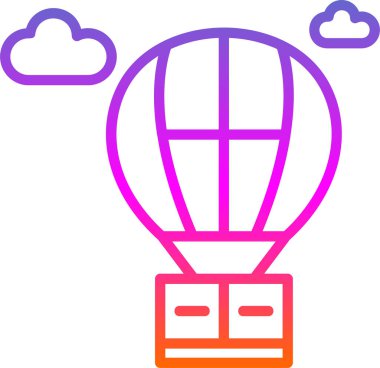 Hava balonuna çarptı. Web simgesi basit illüstrasyon