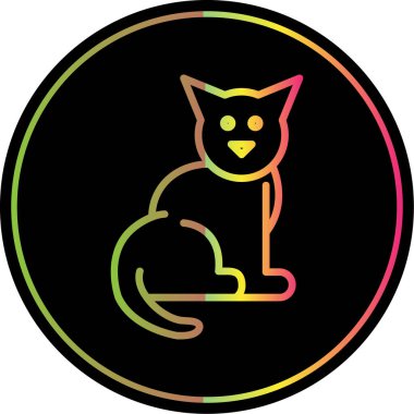 Kedi. Web simgesi vektör illüstrasyonu