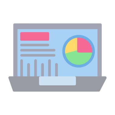 veri analizi düz simge, vektör düz illüstrasyon