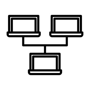 Yerel ağ simgesi, vektör illüstrasyonu basit tasarım