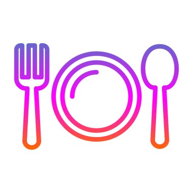 Kaşık ve çatal vektör simgesi