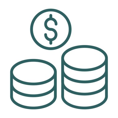 veritabanı vektörü ince çizgi simgesi