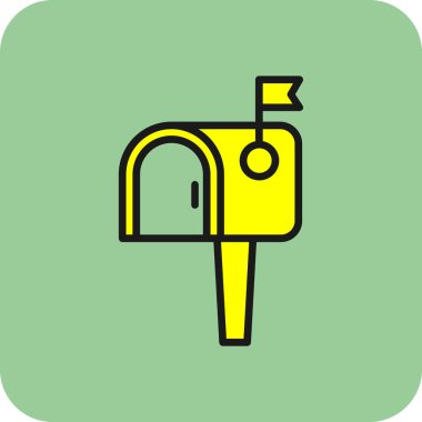 Posta kutusu düz simgesi, vektör illüstrasyonu