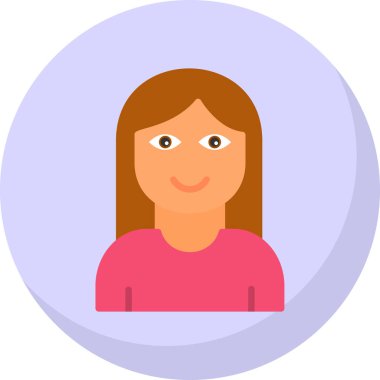 kız düz simgesi, vektör illüstrasyonu