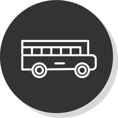 Okul servisi simgesi, vektör illüstrasyonu basit tasarım