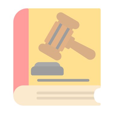 Hukuk kitabı simgesi, vektör illüstrasyonu basit tasarım