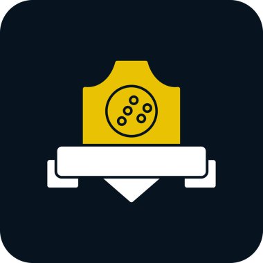 Doldurulmuş çizgili peynir simgesi mavi arkaplanda izole edilmiş. Vektör.