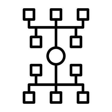 Algoritma ağ simgesi, vektör illüstrasyonu 