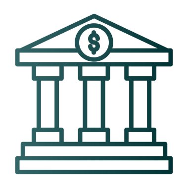 Banka bina simgesini, basit vektör çizim 