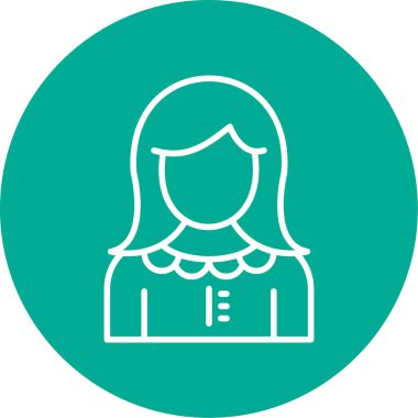 kız düz simgesi, vektör illüstrasyonu