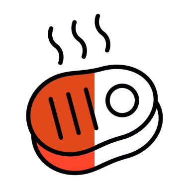 Biftek ikonunun vektör çizimi 