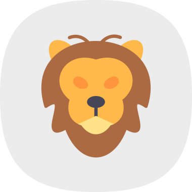 Aslan başı simgesi, vektör illüstrasyonu basit tasarım