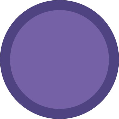 Beyaz arkaplanda mor vektör yuvarlak daire simgesi