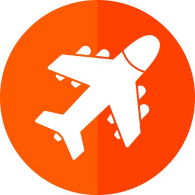 Uçak düzlemi düz simgesi