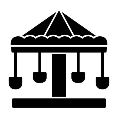 Atlıkarınca düz vektör simgesi