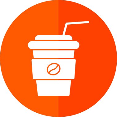 Saman içen kağıt kahve fincanı. Kafe logosu. Vektör.