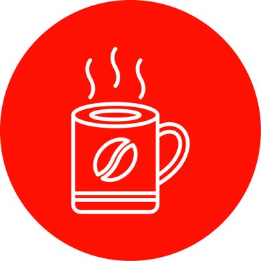 Kahve kupası ikonu. İnce çizgi tasarımı. vektör illüstrasyonu. 