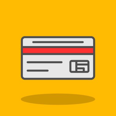 Kredi kartı simgesi, vektör illüstrasyonu