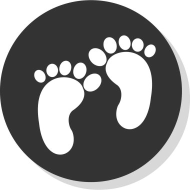 Ayak izi simgesi, vektör illüstrasyonu basit tasarım