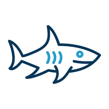 köpek balığı web simgesi, vektör çizim 