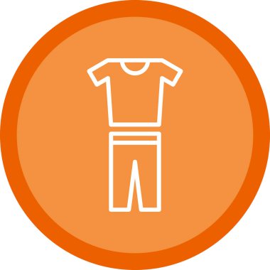 Giysi sembolü. Tişört ve pantolon simgesi, vektör illüstrasyonu  