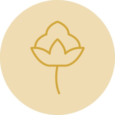 Pamuk çiçek simgesinin vektör illüstrasyonu 