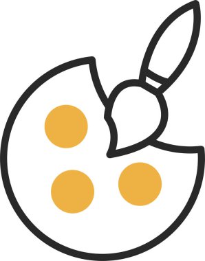 Palet ve boya fırçası. Web simgesi resmedilmesi basit illüstrasyon