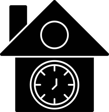 Cuckoo Saat simgesinin vektör çizimi 