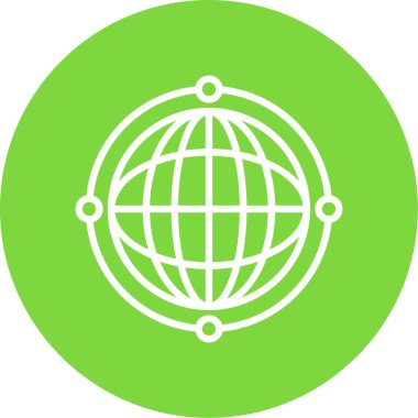  Sanal Dünya Globe web simgesi, vektör illüstrasyonu