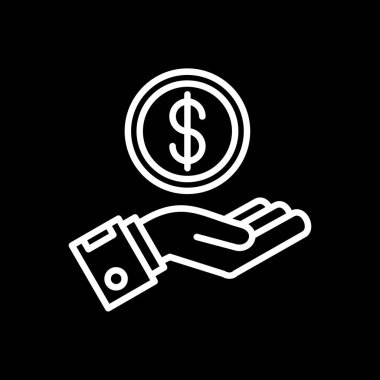 Para biriktir. Web simgesi basit bir illüstrasyon. El ve dolar para sembolü