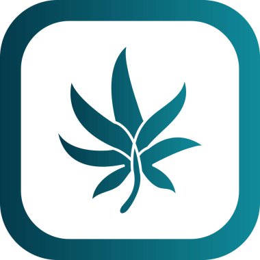 esrar yaprağı simgesi, vektör illüstrasyonu