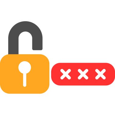 Şifre. Web simgesi basit illüstrasyon 