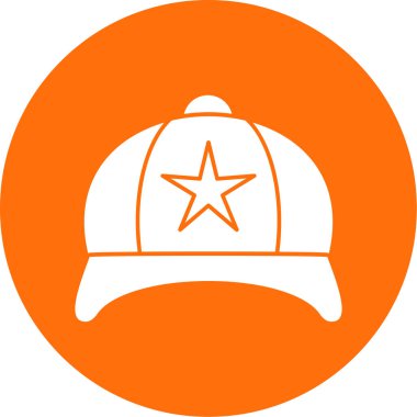 Yıldız kapsülü vektör simgesi. biçim düz sembol, turuncu yuvarlak açılar, beyaz arkaplan.