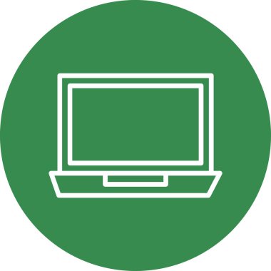 Basit dizüstü bilgisayar simgesi, vektör illüstrasyonu