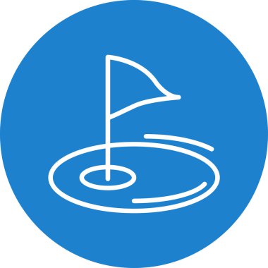 düz Golf bayrağı simgesi, vektör illüstrasyonu