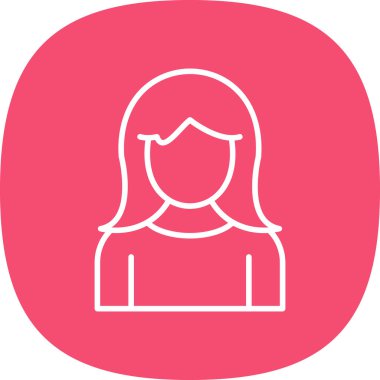 kız düz simgesi, vektör illüstrasyonu