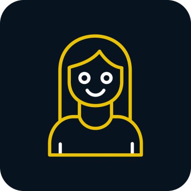 kız düz simgesi, vektör illüstrasyonu