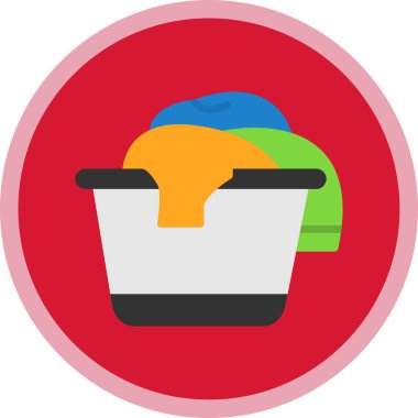 düz çamaşır sepeti vektör çizimi tasarımı