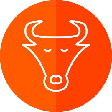 Beyaz arkaplanda boğa simgesinin vektör çizimi