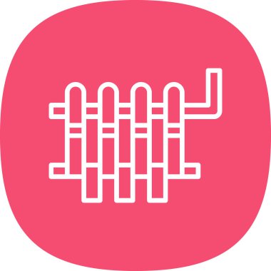 radyatör ağ simgesi, vektör illüstrasyonu