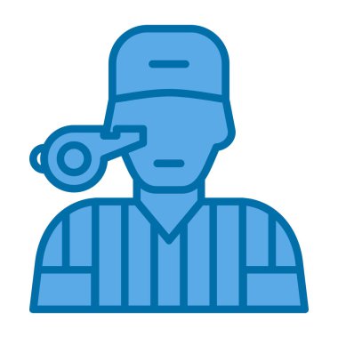 futbol hakemi simgesi düz stil 