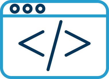 Kod işareti. Kodlama simgesi. vektör illüstrasyonu