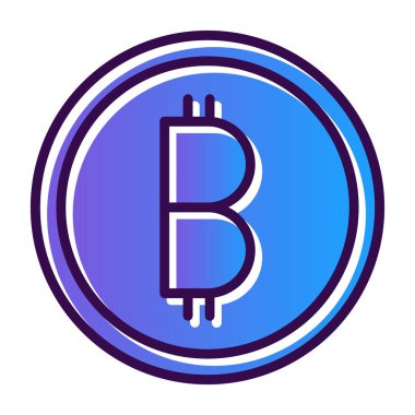 Bitcoin simgesi. Bitcoin vektör simgesi web için basit örnek