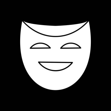 Tiyatro maskesi. Web simgesi basit illüstrasyon  